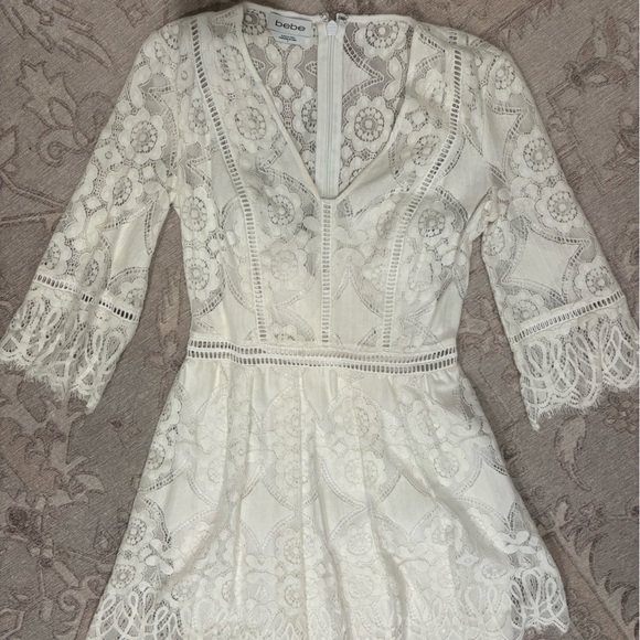 bebe Dresses & Skirts - Bebe Ivory Lace Mini Dress